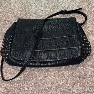 MCM black leather crossbody purse